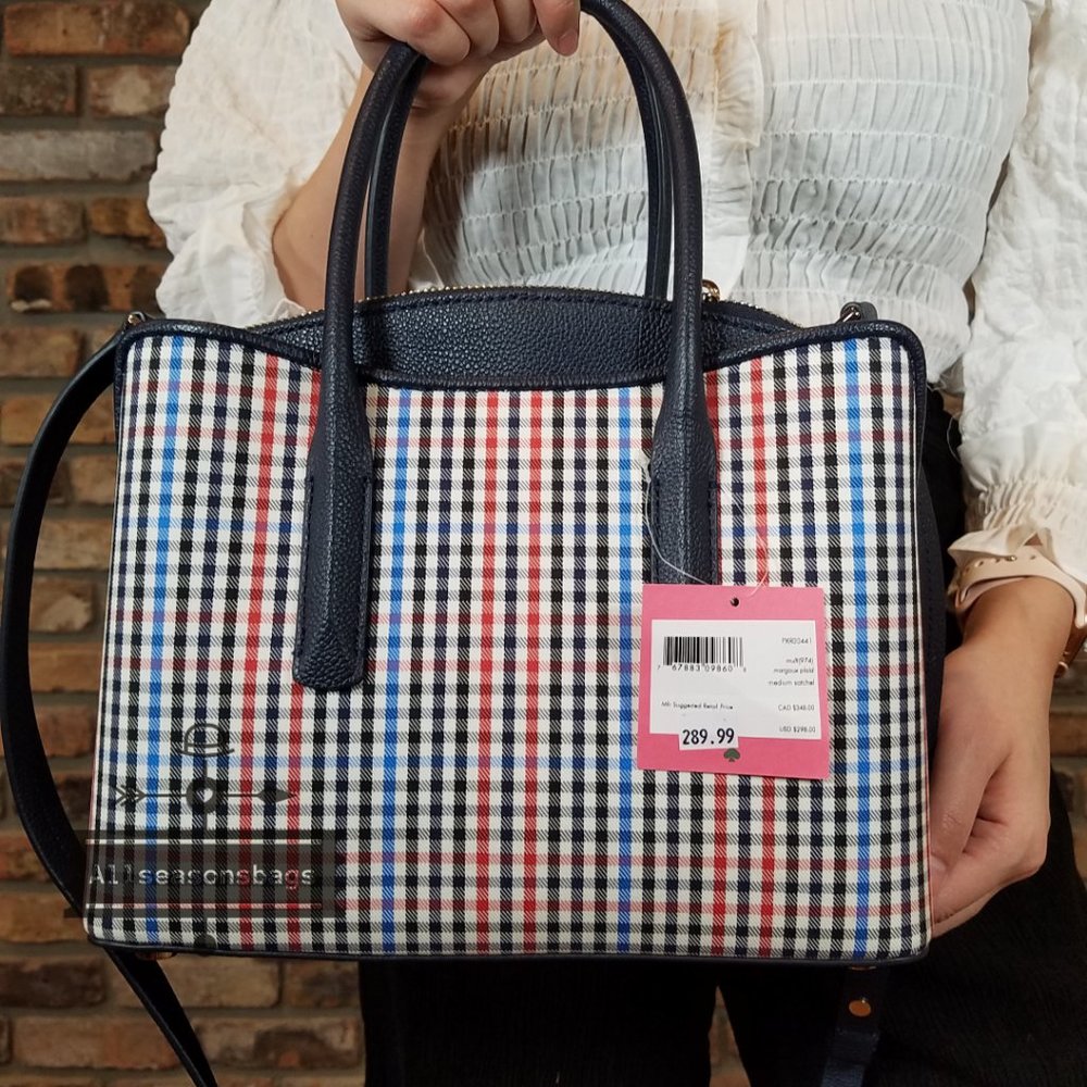 Kate Spade MARGAUX Plaid Medium Satchel CROSSBODY - Picture 9 of 16